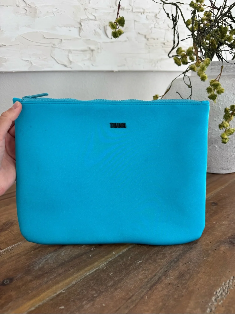 Triangl Turquoise Blue Neoprene Zip Pouch